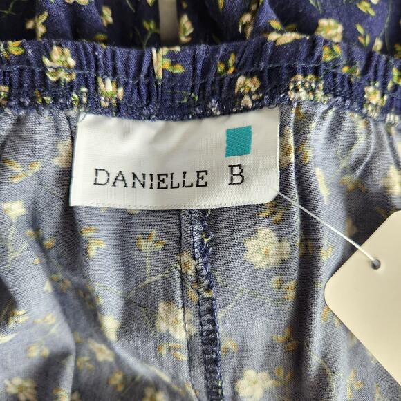 Vintage 90s Blue Floral Pants High Rise Straight Leg Elastic Grandmacore L/XL - Picture 6 of 11